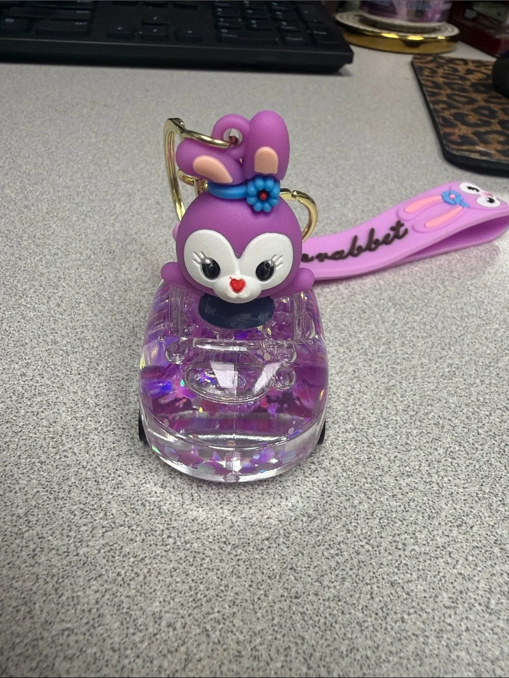Purple Bunny Key & Card Holder Wristlet
